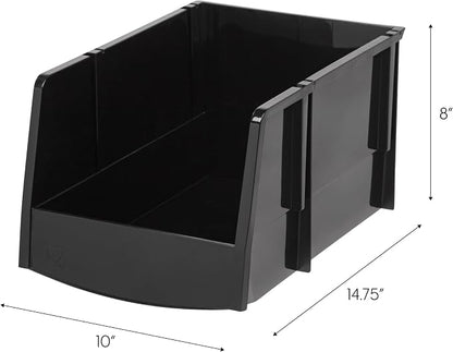 IRIS USA Stackable Storage Bins Open Front, 6 Pack, Plastic Hanging Organizer - Image 4