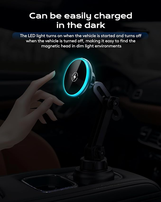 Magnetic Cup Phone Holder Car Wireless Charger - Image 6