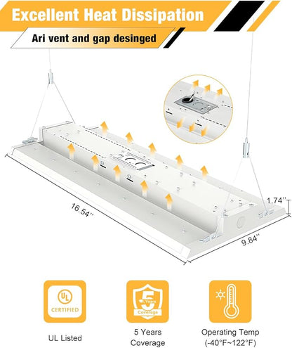 LED Linear High Bay Light, 130W 19500LM High Bay LED Shop Lights, 0-10V - Image 5
