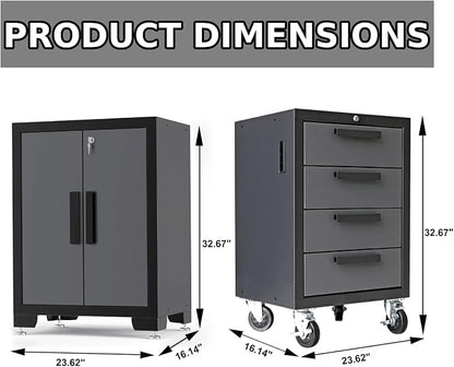Torin 12 Piece Garage Storage Cabinet Set: Workshop Tool Organizer Chest - Image 7