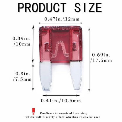 100 Pack Auto Fuses 40 AMP APM/ATM 32V Mini Blade Style Fuses 40A Short Circuit - Image 2