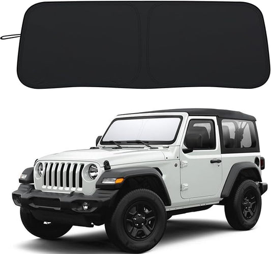 Premium Windshield Sun Shade for 2018-2025 Jeep Wrangler JL JLU & 2020-2025 by PIMCAR