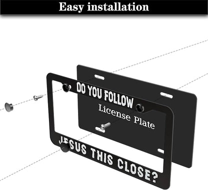 License Plate Frames Black and White License Plate Cover Do You Follow Jesus - Image 7