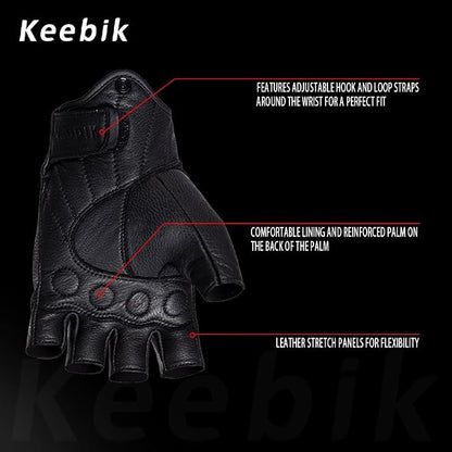 Goatskin Leather Motorcycle Motorbike Powersports Racing Gloves Reflective - Image 3