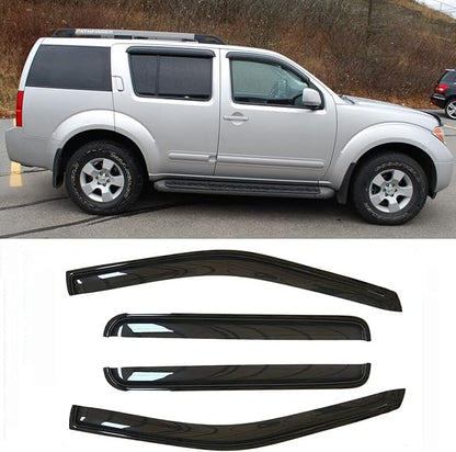 4pcs Side Wind Deflector, Out-Channel Tape On Sun Rain Guards, Dark Smoke Nice - Image 2