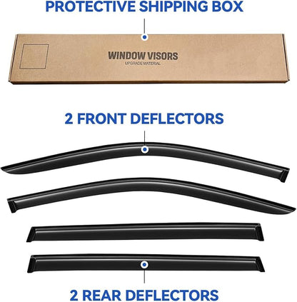 Window Visors Rain Guards for Honda Pilot 2016 2017 2018 2019 2020 2021 2022 - Image 5