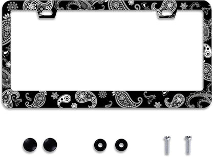 Personalise Paisley Boho Printed License Plate Frames Color License Plate Frame by Omw2fyb