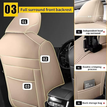 YORKNEIC Leather Car Seat Covers Fit - Image 4