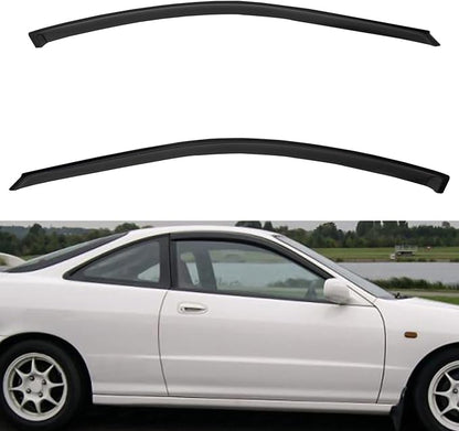 2pcs Front Smoke Tint Sun/Rain Guard Outside Mount Tape-On Vent Window Visors by LQQDP