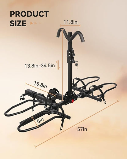 Bike Rack Hitch with Lock, 2 Bike Rack - Image 9