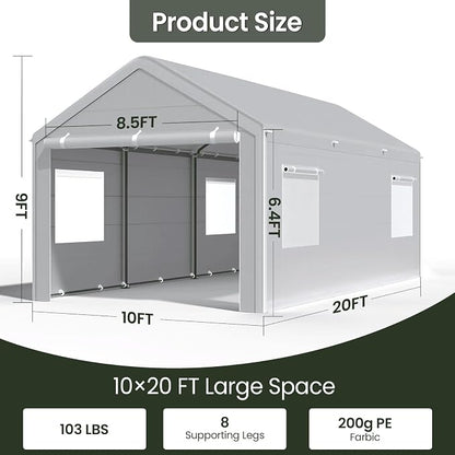 Carport 10x20 Ft, Heavy Duty Car Canopy - Image 3