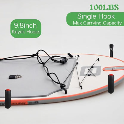 10 Pack Heavy Duty Garage Hooks, 9.8" & 3.5" Kayak Storage Hook, 100LB Capacity - Image 5