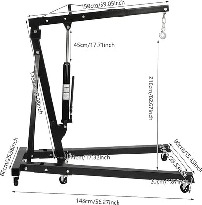 LOYALHEARTDY 2 Ton Hydraulic Engine Hoist, Folding Engine Lift - Image 7