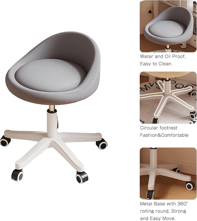 Rolling Stool Set of 2 Rolling Hydraulic Salon Stool - Image 4