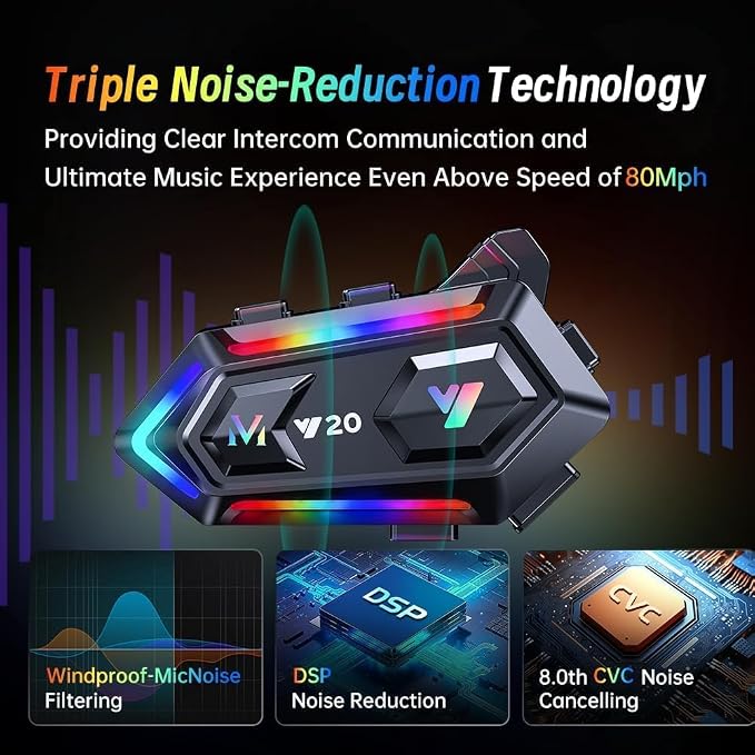 Motorcycle Helmet Bluetooth Headset, Cool RGB Dazzling Lights Motorbike Helmet - Image 6
