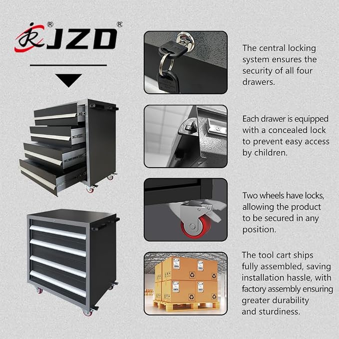 JZD Garage Storage Cabinet System Workshop, Tool Cabinets Combo - Image 8