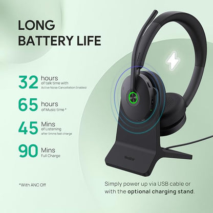 Yealink BH74 with Stand ANC Wireless Bluetooth Headset with Mic - Image 3