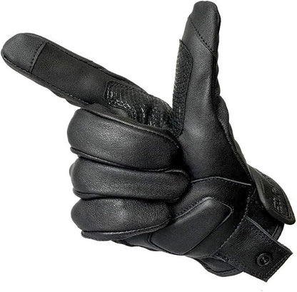 Updated Men’s Goat Skin Leather Motorcycle Gloves Touchscreen Knuckle Protector - Image 5