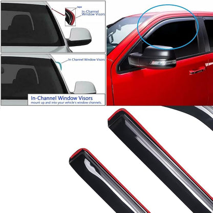 Side Window Deflector Visor Rain Guard, in-Channel Style Shatterproof Dark Smoke - Image 5