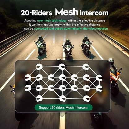 Motorcycle Bluetooth intercom MS20 2000m Helmet Intercom, 20 Riders Motorcycle - Image 8