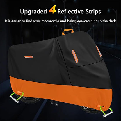 Powersports Vehicle Covers Black & Orange Waterproof Motorcycle Cover - Image 5