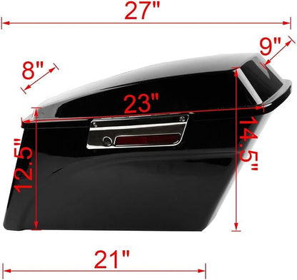 XFMT Gloss Black Hard Saddle bags Trunk w/Lid Latch & Key+Saddlebag Conversion - Image 3
