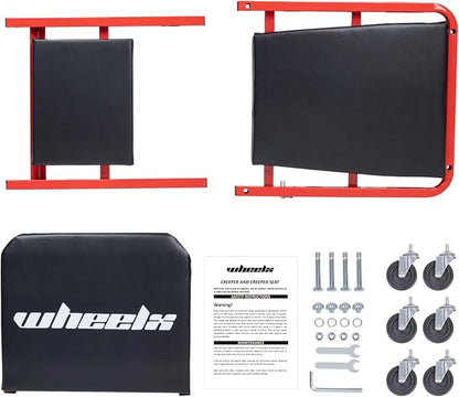 Mechanic Creeper 36 Inches 2 Modes Z Seat 340 lbs Capacity, Foldable Garage - Image 8
