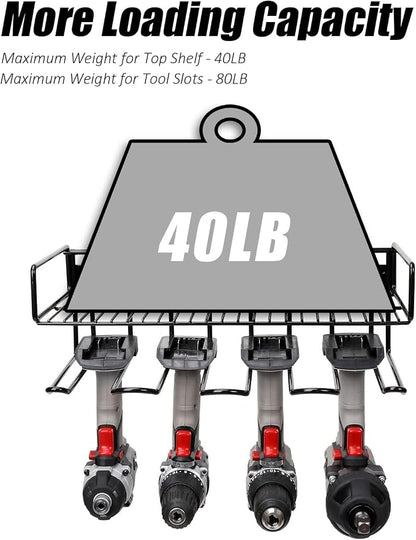 Heavy Duty Tool Organizer, 4 Wall Mount Anchors, 3.95" Between Slots, Sturdy - Image 2