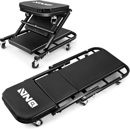 DNA MOTORING 40 Inches Folding 2 in 1 Rolling Z Creeper, Adjustable Roller by DNAMOTORING-Tools