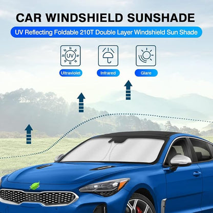 KUST Windshield Sun Shade for 2018-2023 Kia Stinger Window Sunshade Sun Visor - Image 2