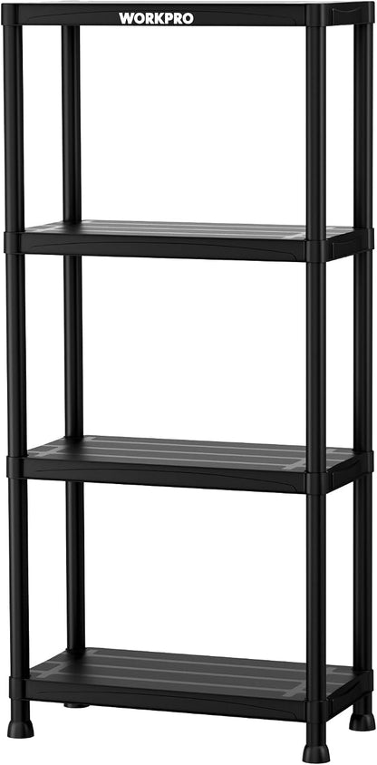 WORKPRO 4-Tier Plastic Storage Shelves, 400lb Capacity Shelving Unit, 51.4" H x by WORKPRO