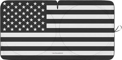 Autoamerics Jeep Wrangler B&W 1-Piece Windshield Sun Shade Foldable Car Front - Image 2