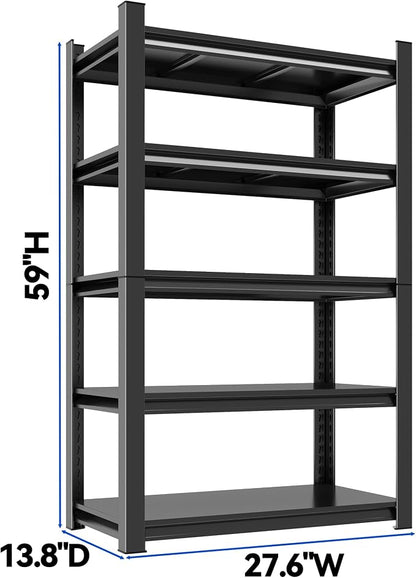 59"H Garage Shelving Heavy Duty Rack, 3000 LBS Extra Large Capacity 5 Tier - Image 2