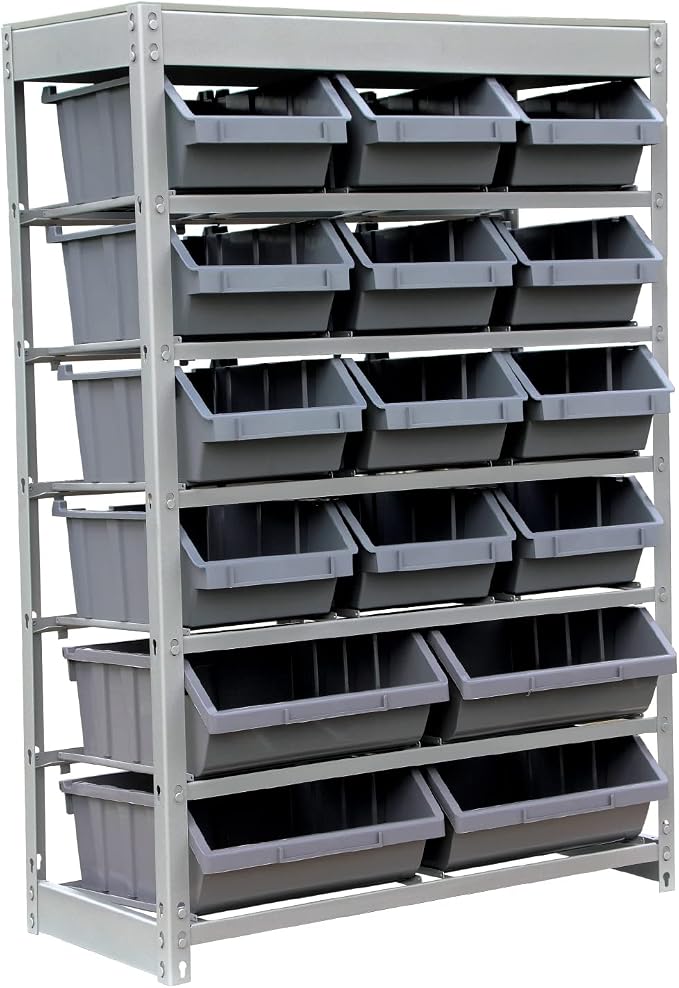 King's Rack Bin Rack Storage System Heavy Duty Steel Rack Organizer Shelving - Image 4