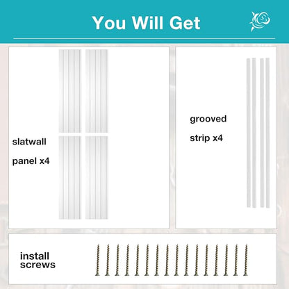 NeatiEase Slatwall Panel Wall Storage Systems, 4 x 4ft Slat Wall Paneling - Image 4