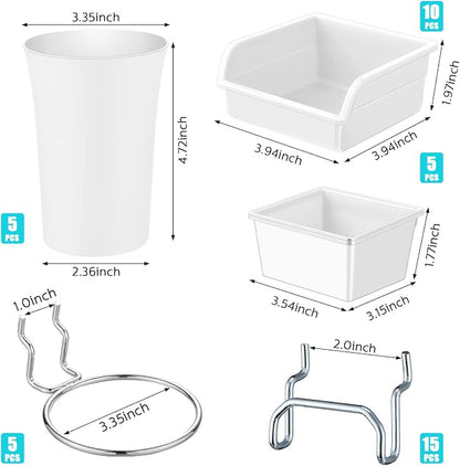 Yookeer 20 Pcs Pegboard Bins and Cups - Image 2