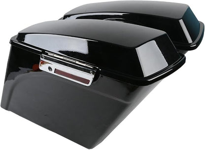 XFMT 5" Vivid Black Stretched Extended Hard Saddlebags Compatible - Image 4