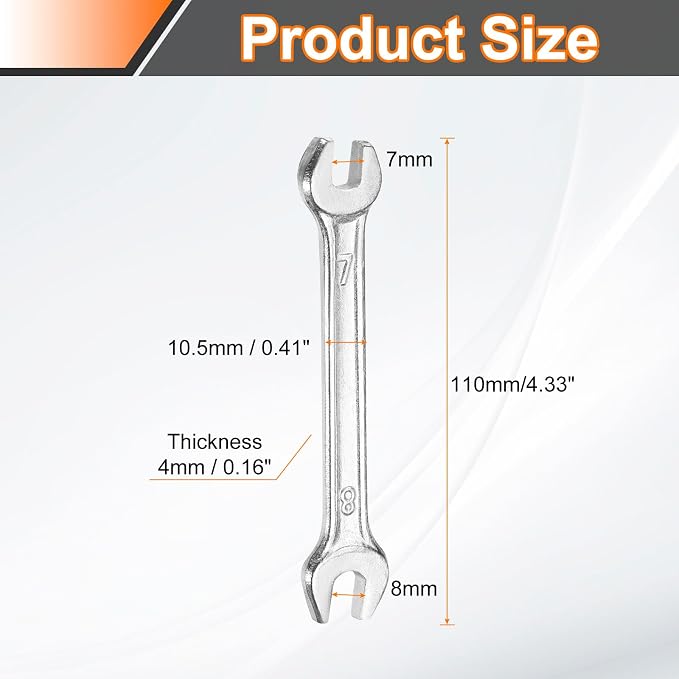 HARFINGTON 5pcs Double Open End Wrench 7mm x 8mm Metric 15 Degree Offset Angle - Image 2