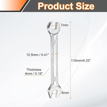HARFINGTON 5pcs Double Open End Wrench 7mm x 8mm Metric 15 Degree Offset Angle - Image 2