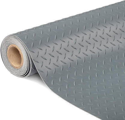 TUFFIOM 7'87'' x 22 FT Garage Floor Mat, Thickened Diamond Plate PVC Garage by TUFFIOM