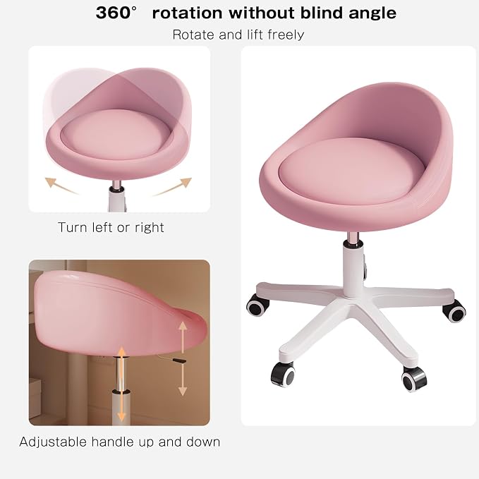 Rolling Stool Set of 2 Rolling Hydraulic Salon Stool - Image 3