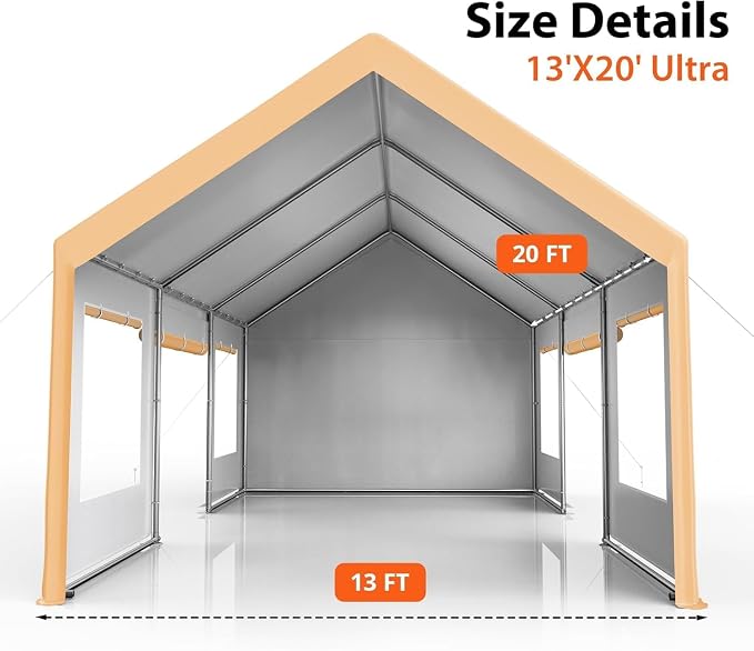 13x20 Ft. Metal Carport Garage - Image 2