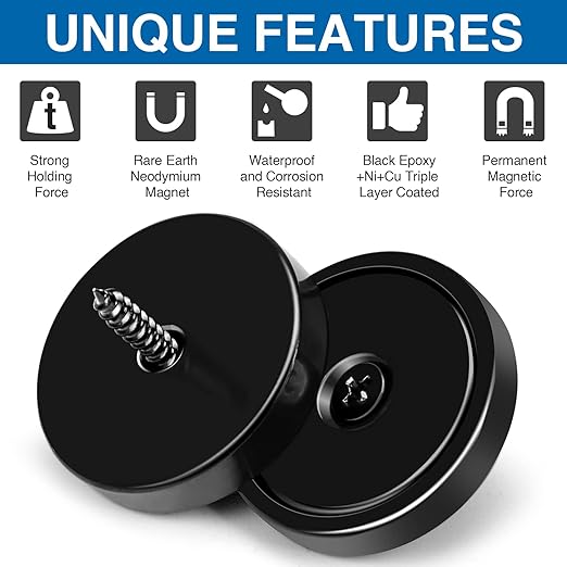 LOVIMAG 50 Pack Strong Neodymium Magnets, 110 LBS Black - Image 4