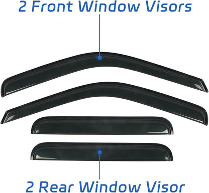 4 PCS Rain Guards Fit for 1999-2016 Ford F250 F350 F450 F550 SuperCrew Super - Image 6