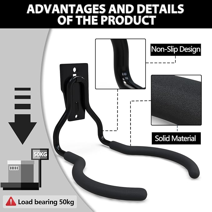 3-H Weed Eater Hanger 4 Pack, 2 Garden Hose Holder, 2 Screw in Hooks, Utility - Image 5