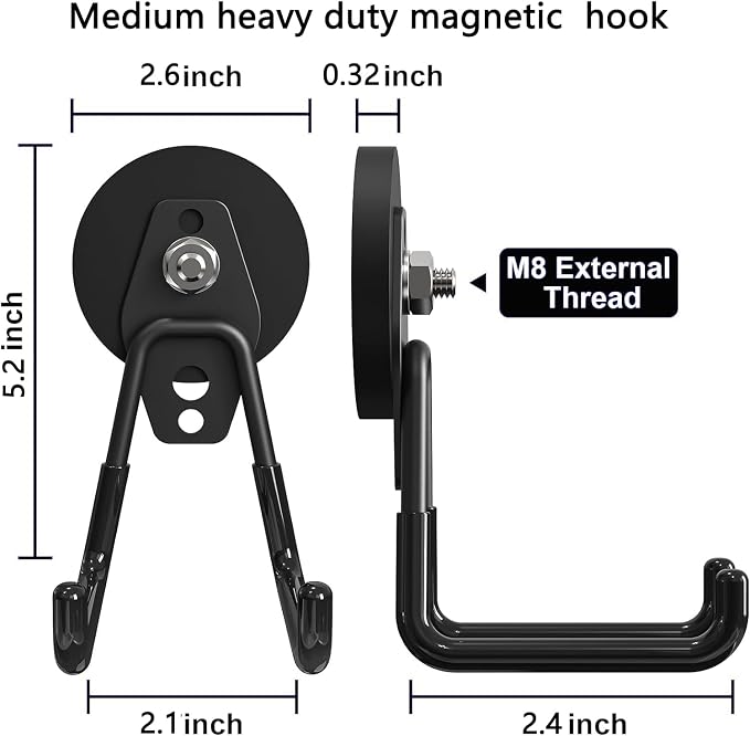 Heavy Duty Storage Magnetic Utility Hooks, Large Garage Magnet Hooks - Image 2