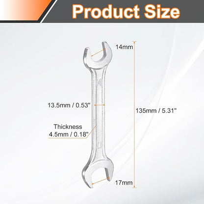 HARFINGTON Double Open End Wrench 14mm x 17mm Metric 15 Degree Offset Angle - Image 2