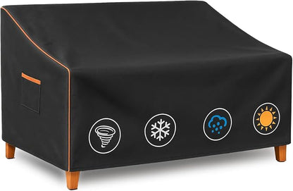 Outdoor Sofa Cover, Waterproof Patio Furniture Cover 90W x 36D x 33H inches by BRUXOLAY