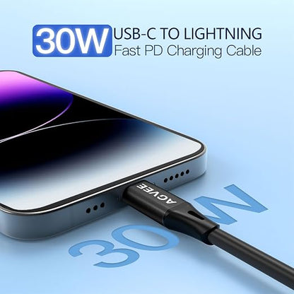 AGVEE 2 Pack 5ft Coiled Short USB to Lightning Charging Cable 3A Fast Charger - Image 2