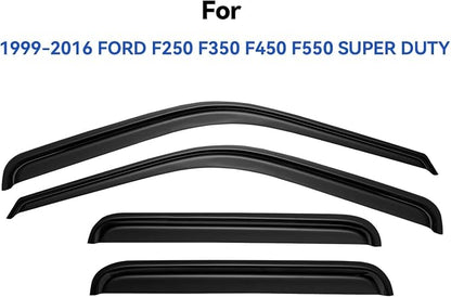 Window Visors Rain Guards for 1999-2016 Ford F250 F350 F450 F550 Super Duty - Image 2